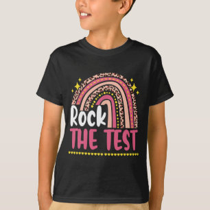 T-shirt Day Rock The Test Teacher Test Day Rainbow Leop