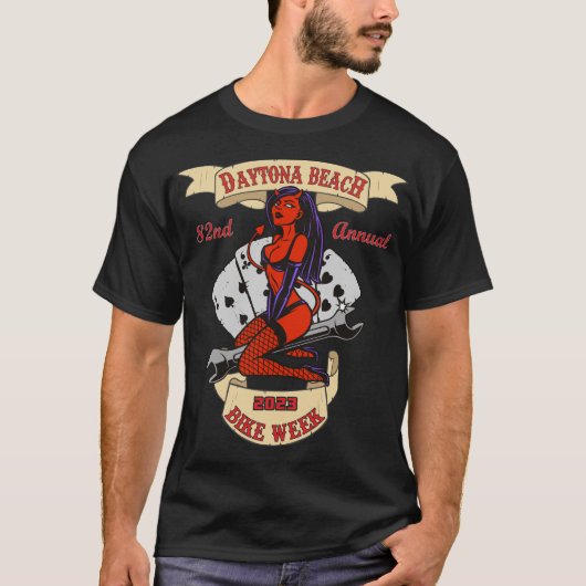 T-shirt Daytona Beach Bike Week 2023 Biker Babe (Devant)