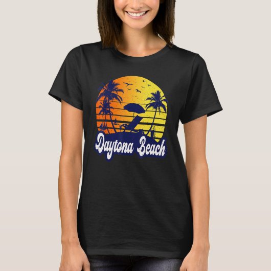 T-shirt Daytona Beach Florida Sunset Beach Retro (Devant)