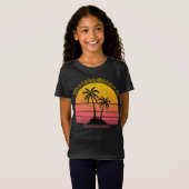 T-Shirt Daytona Beach Palms de coucher de soleil rétro (Devant entier)