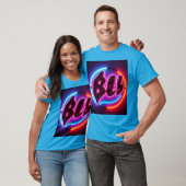 T-Shirt DC bleu Design Néon (Unisexe)