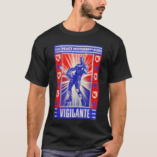 T-shirt DC Comics Peacemaker Vigilante Chainsaw Posteranko (Devant)
