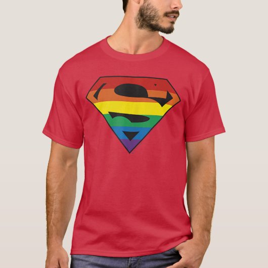 T-shirt DC Comics Pride Superman Rainbow Logoankop Small v (Devant)