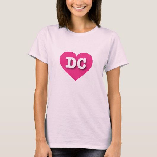 T-shirt DC Hot Pink Heart - J'aime DC (Devant)