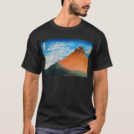 T-shirt ) de 赤富士 de (de 凱風快晴, 北斎 le mont Fuji rouge, (Devant)