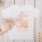 T-shirt de 3 ans avec le nom Pink Balloons