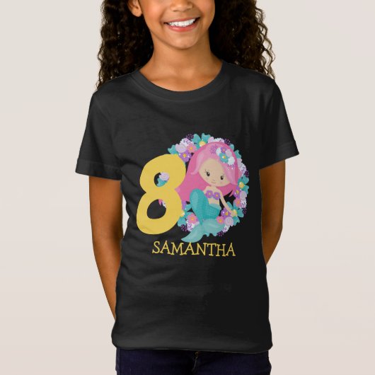 T-shirt de 8 ans jaune sirène (Devant)