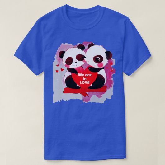 T-shirt De adorables pandas amoureux (Design devant)