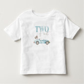 T-Shirt de Anniversaire de Voiture de Course Bleu  (Devant)