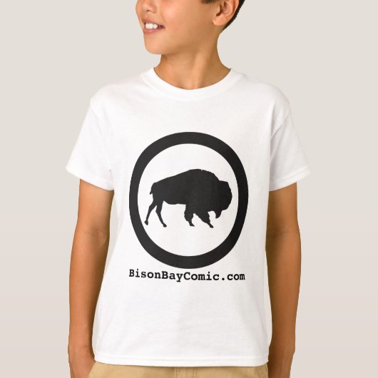 T-shirt de baie de bison d'enfants, blanc (Devant)
