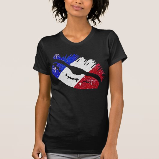 T-shirt de baiser de Français (Devant)