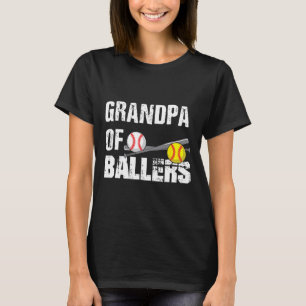 T-shirt De Ballers Funny Baseball Softball Fête des pères