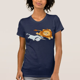 T-shirt de bande dessinée de femme mignonne de