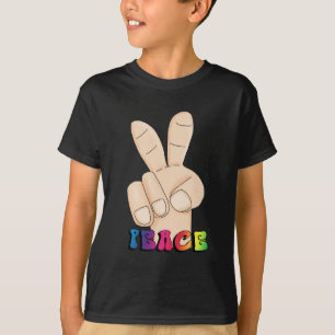 T-shirt de bande dessinée de signe de paix