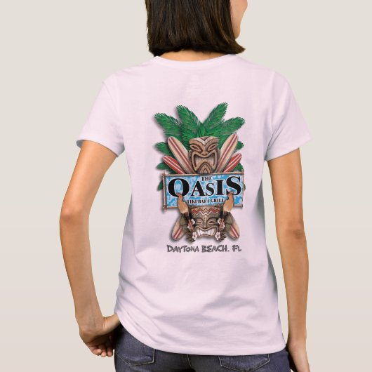 T-shirt de bar et grill de Tiki d'oasis (dames) (Dos)