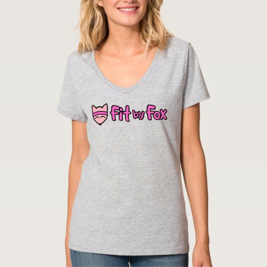 T-shirt de base à encolure en V FitbyFox Essential (Devant)