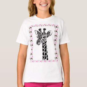 T-shirt de base de point de polka de girafe du
