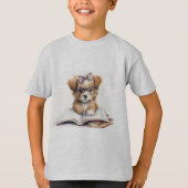 T-Shirt de base des enfants de lecteur de chiot (Devant)