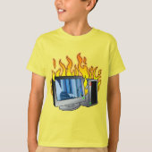 T-shirt de base des enfants de pompiers d'ordinate (Devant)
