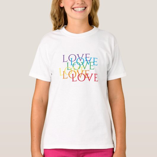 T-shirt de base des enfants RAINBOW LOVE (Devant)