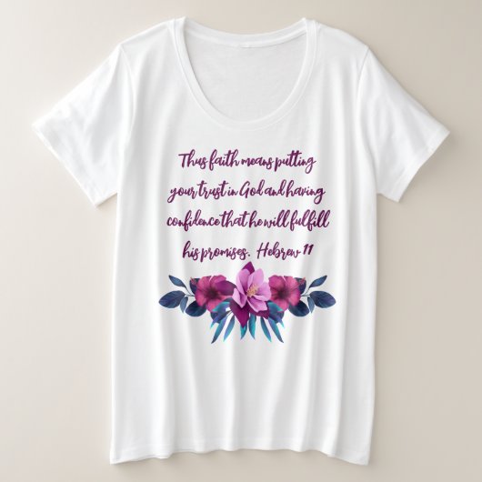 T-shirt de base Faith-Women Plus-Size (Design devant)