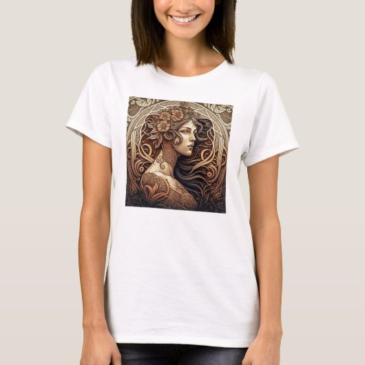 T-shirt de base féminin Art Nouveau (Devant)