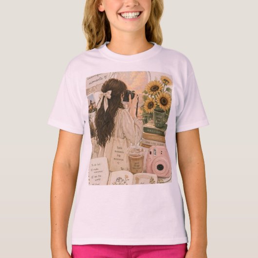 T-shirt de base mélangé rose bébé. (Devant)