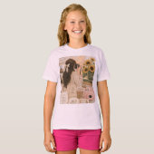 T-shirt de base mélangé rose bébé. (Devant entier)