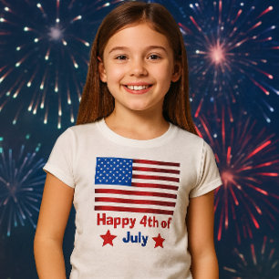 T-shirt de base pour enfants avec drapeau américai