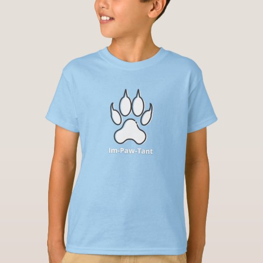 T-Shirt De Base Pour Enfants Im-Paw-Tant (Devant)