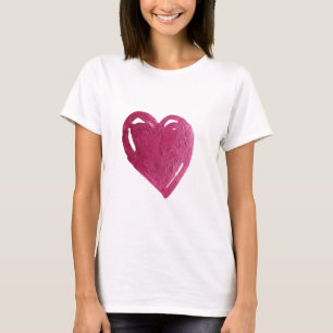 T-shirt de base pour femmes en peinture cardiaque