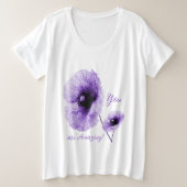 T-shirt de base pour femmes florales violet de tai (Design devant)