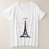 T-Shirt de base pour femmes plus de taille Paris (Design devant)