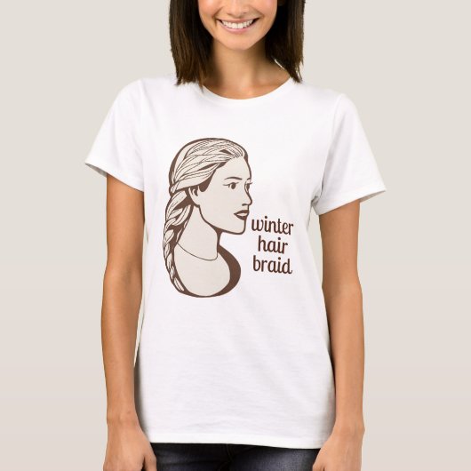 T-shirt de base pour femmes tresse cheveux d'hiver (Devant)