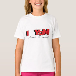 T-shirt de base pour filles "Je Yam What I Yam"