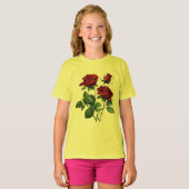 T-shirt de base pour filles Red Rose (Devant entier)