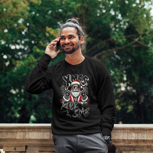 T-shirt de base pour hommes Santa Claus Rock Star