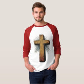T-shirt de baseball à graphique de croix chrétienn (Devant entier)