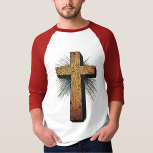 T-shirt de baseball à graphique de croix chrétienn