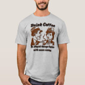 T-shirt de baseball café boisson (Devant)