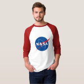 T-shirt de baseball de la NASA (Mars Red Trim) (Devant entier)