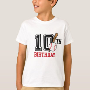 T-shirt de baseball personnalisé 10e anniversaire