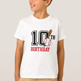 T-shirt de baseball personnalisé 10e anniversaire