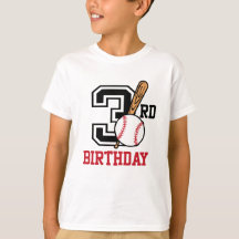 T-shirt de baseball personnalisé 3e anniversaire