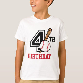 T-shirt de baseball personnalisé 4e anniversaire