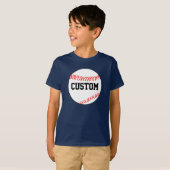 T-shirt de baseball personnalisé Couleur et nom d' (Devant entier)