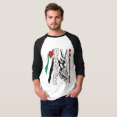 T-shirt de baseball raglan pour hommes avec imp (Devant entier)