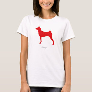 T-shirt de Basenji (silhouette rouge)