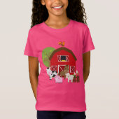 T-shirt de basse-cour de ferme de filles (Devant)