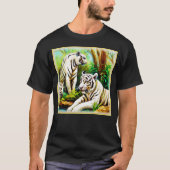 T-shirt De Beaux Tigres Blancs Dans La Jungle. Commandez d (Devant)